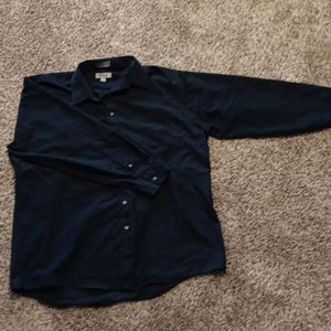 Arrow Men's 18-36 Black Broadcloth Button Up Shirt